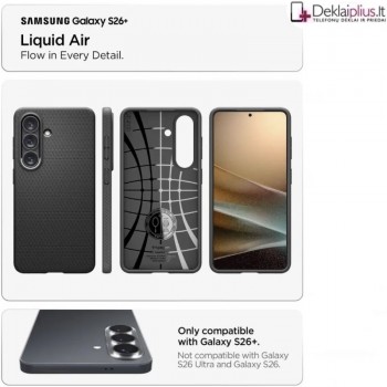 Spigen Liquid Air guminis dėklas - juodas (Samsung Galaxy S26 Plus)